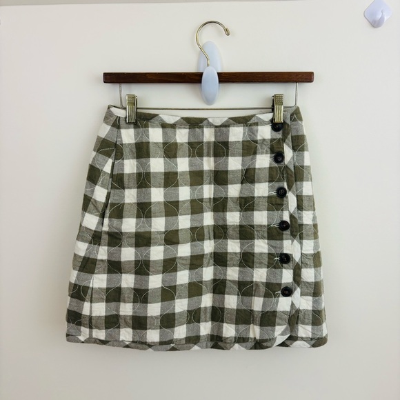 NWT Madewell Quilted Flannel Skirt in Gingham Check Size 0 Plaid Mini Skirt - Picture 8 of 14